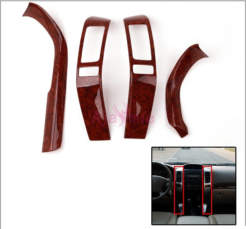 Interior Wood Color Trim Panel Frame Cover Overlay Sticker 2003-2009 Car Styling For Toyota Land Cruiser Prado FJ120 Accessories Interior Wood Color Trim Panel Frame Cover Overlay Sticker 2003-2009 Car Styling For Toyota Land Cruiser Prado FJ120 Accessories