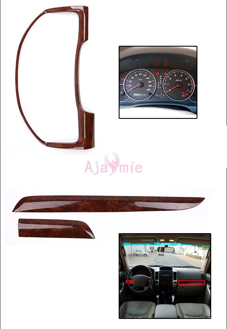 Interior Wood Color Trim Panel Frame Cover Overlay Sticker 2003-2009 Car Styling For Toyota Land Cruiser Prado FJ120 Accessories Interior Wood Color Trim Panel Frame Cover Overlay Sticker 2003-2009 Car Styling For Toyota Land Cruiser Prado FJ120 Accessories