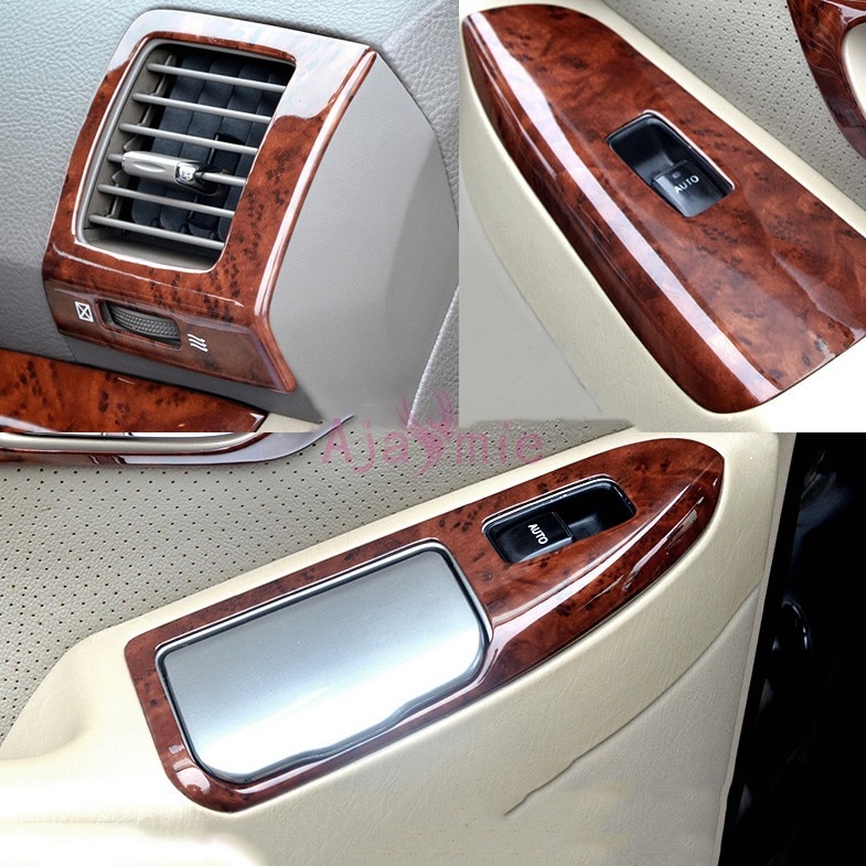 Interior Wood Color Trim Panel Frame Cover Overlay Sticker 2003-2009 Car Styling For Toyota Land Cruiser Prado FJ120 Accessories Interior Wood Color Trim Panel Frame Cover Overlay Sticker 2003-2009 Car Styling For Toyota Land Cruiser Prado FJ120 Accessories