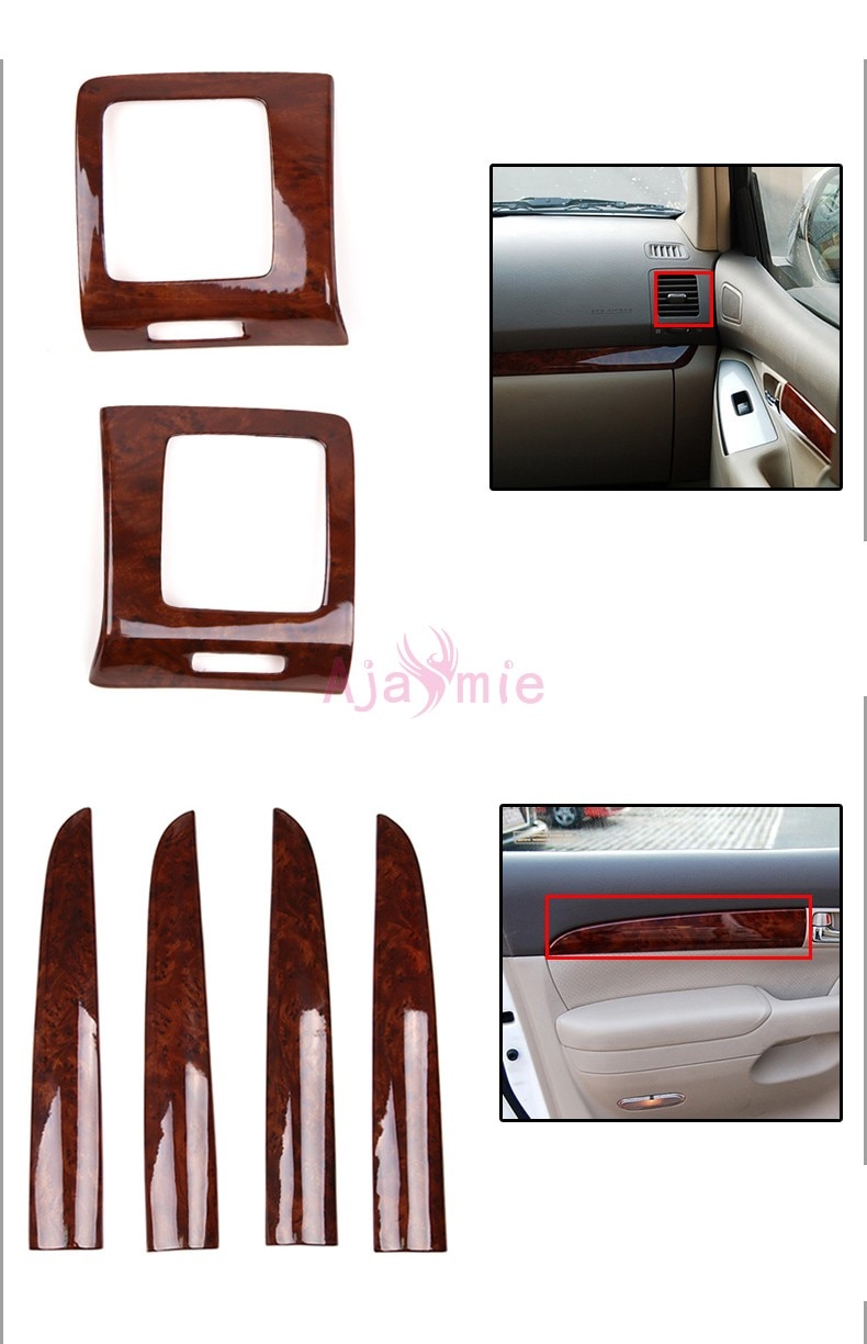 Interior Wood Color Trim Panel Frame Cover Overlay Sticker 2003-2009 Car Styling For Toyota Land Cruiser Prado FJ120 Accessories Interior Wood Color Trim Panel Frame Cover Overlay Sticker 2003-2009 Car Styling For Toyota Land Cruiser Prado FJ120 Accessories