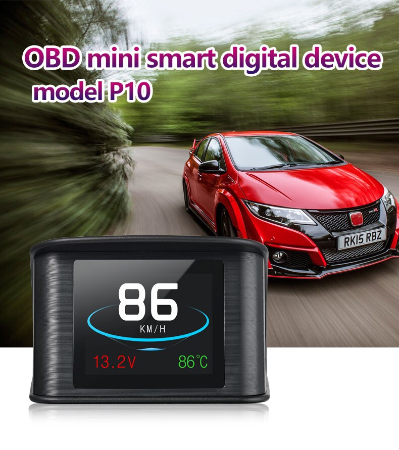GEYIREN P10 OBDII Car Trip On-board Computer T600 Car Digital GPS OBD2 OBD Speedometer Display Water Temperature RPM Gauge