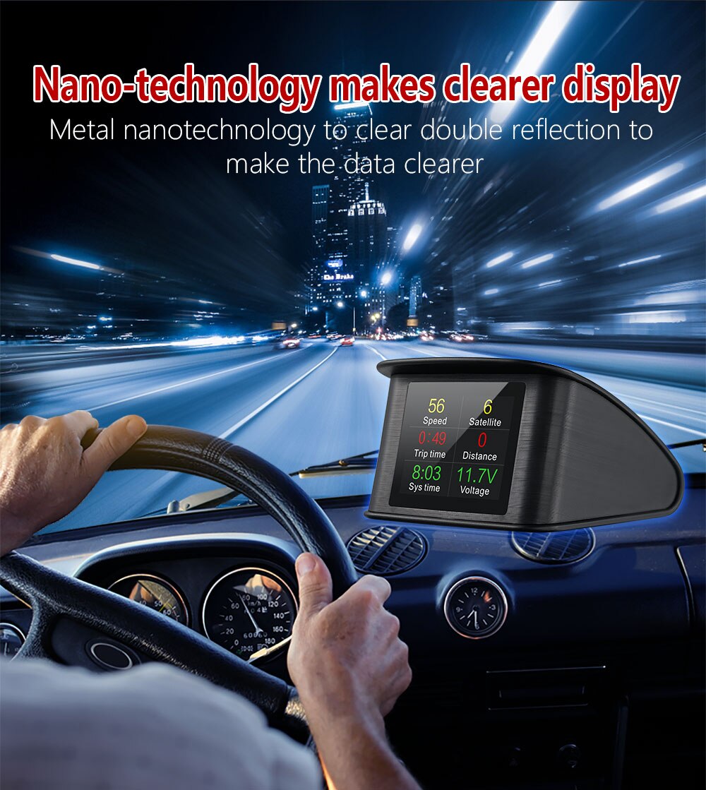 GEYIREN P10 OBDII Car Trip On-board Computer T600 Car Digital GPS OBD2 OBD Speedometer Display Water Temperature RPM Gauge