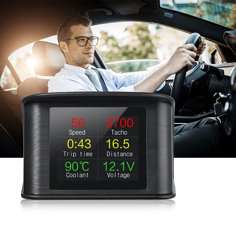 GEYIREN P10 OBDII Car Trip On-board Computer T600 Car Digital GPS OBD2 OBD Speedometer Display Water Temperature RPM Gauge