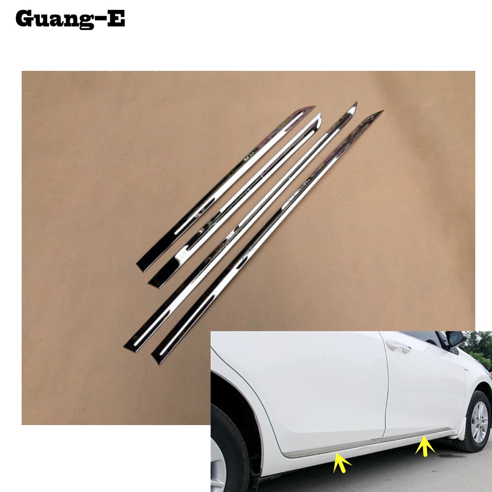 car styling stainless steel Side Door Body trim stick Strip lamp panel Molding 4pcs for Toyota Corolla Altis 2014 2015 2016 car styling stainless steel Side Door Body trim stick Strip lamp panel Molding 4pcs for Toyota Corolla Altis 2014 2015 2016