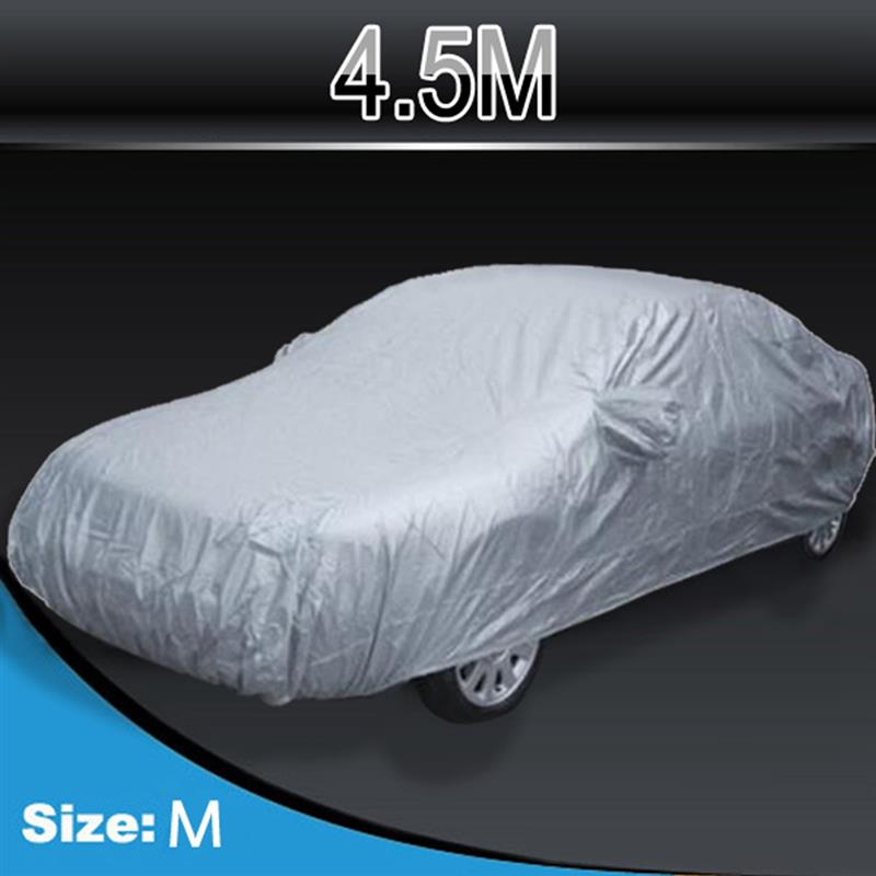 Universal 4 Size M L XL XXL Silver Full Car Cover Anti UV Rain Styling Sunshade Heat Protection Dustproof Outdoor