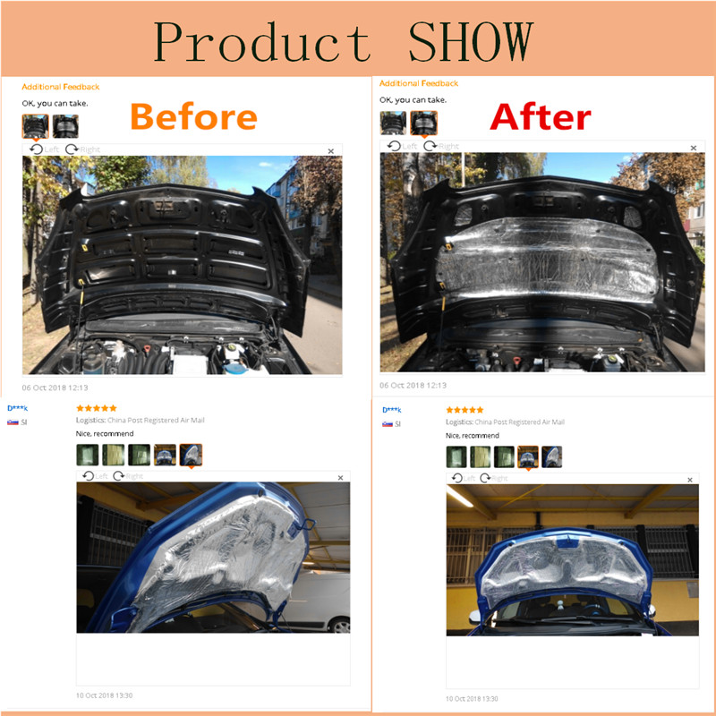 Sound Deadener Mat Noise Bonnet Insulation 140x100cm 15 sqft