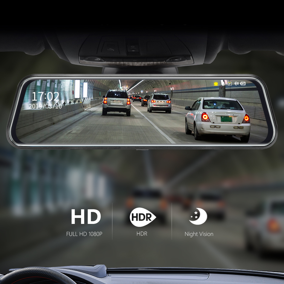 10-inch Touch Screen 1080P Dash camera Dual Lens Video Recorder Rearview mirror