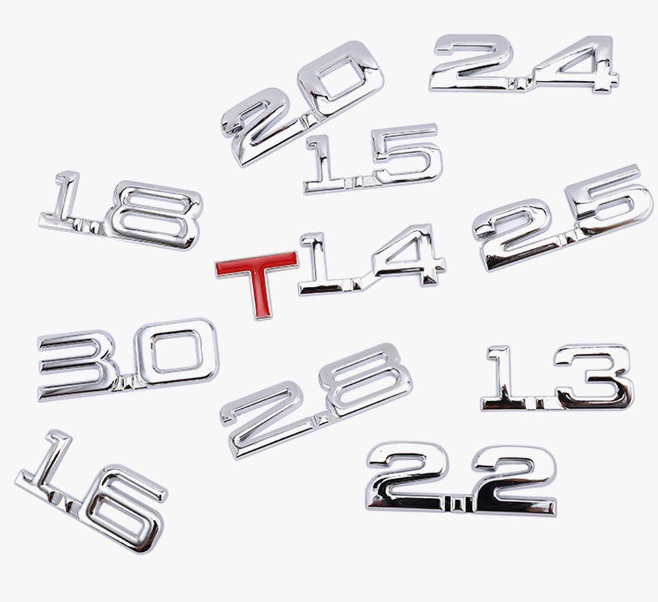 1.6T 1.8T 2.2T 2.5T 3.0T Logo Sticker Emblem 1.6T 1.8T 2.2T 2.5T 3.0T Logo Sticker Emblem
