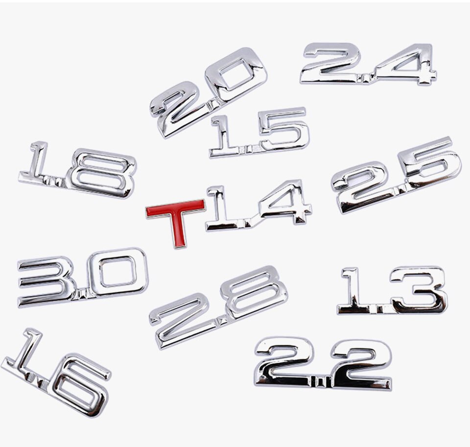 1.6T 1.8T 2.2T 2.5T 3.0T Logo Sticker Emblem 1.6T 1.8T 2.2T 2.5T 3.0T Logo Sticker Emblem