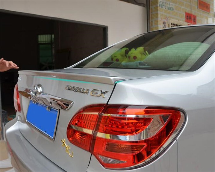 For Toyota Corolla Spoiler ABS Material Car Rear Wing Primer Color Corolla Rear Spoiler For Toyota Corolla EX Spoiler 2006-2010