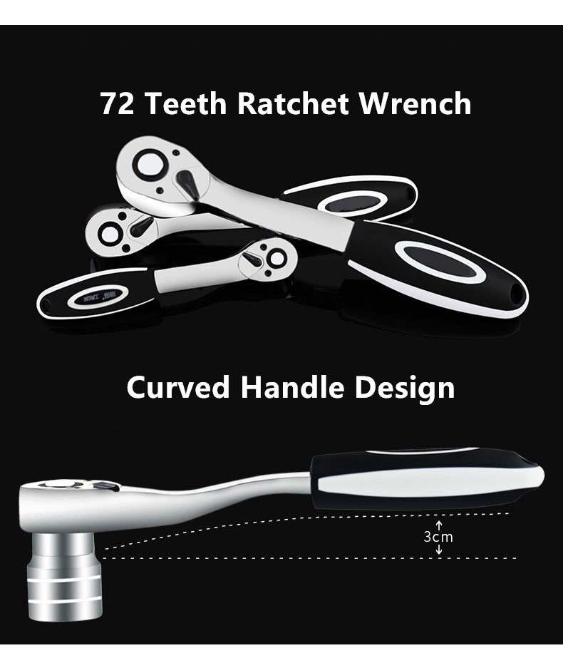 HS Tools 94 PCS Hand Tool Sets Ratchet Spanner Torque Wrench Socket Set Professional Car Repair Tool Box Kits Mechanic Tools