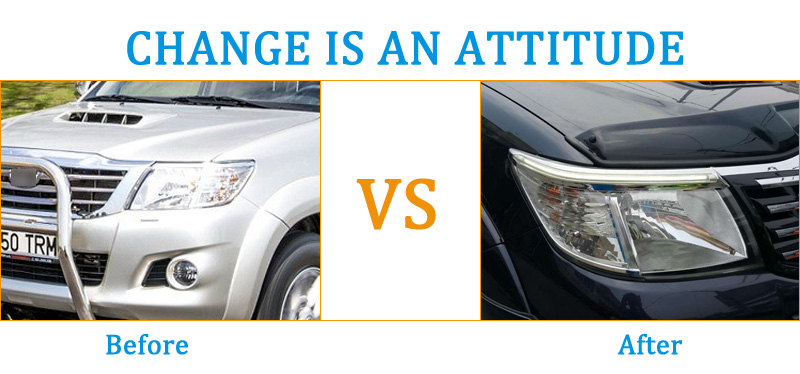 Toyota Hilux LED Headlight Eyebrow Daytime Running