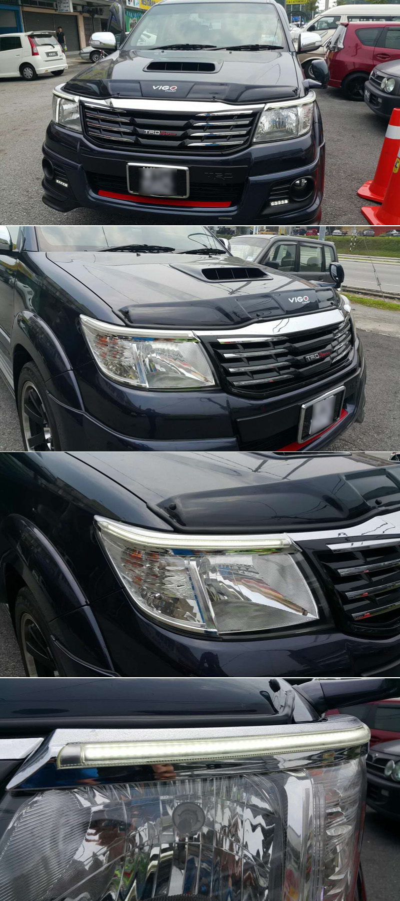 Toyota Hilux LED Headlight Eyebrow Daytime Running