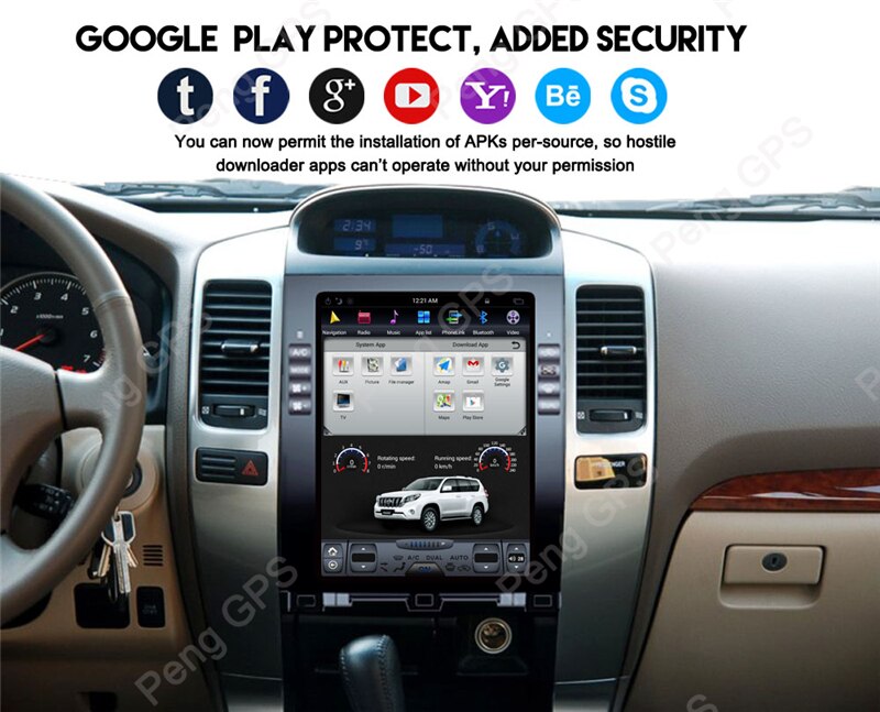 Android 7.1 Navigation DVD Player for Toyota Land Cruiser Prado