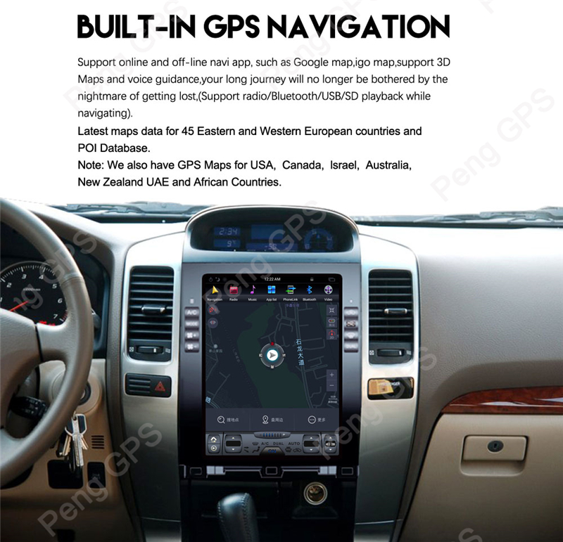 Android 7.1 Navigation DVD Player for Toyota Land Cruiser Prado