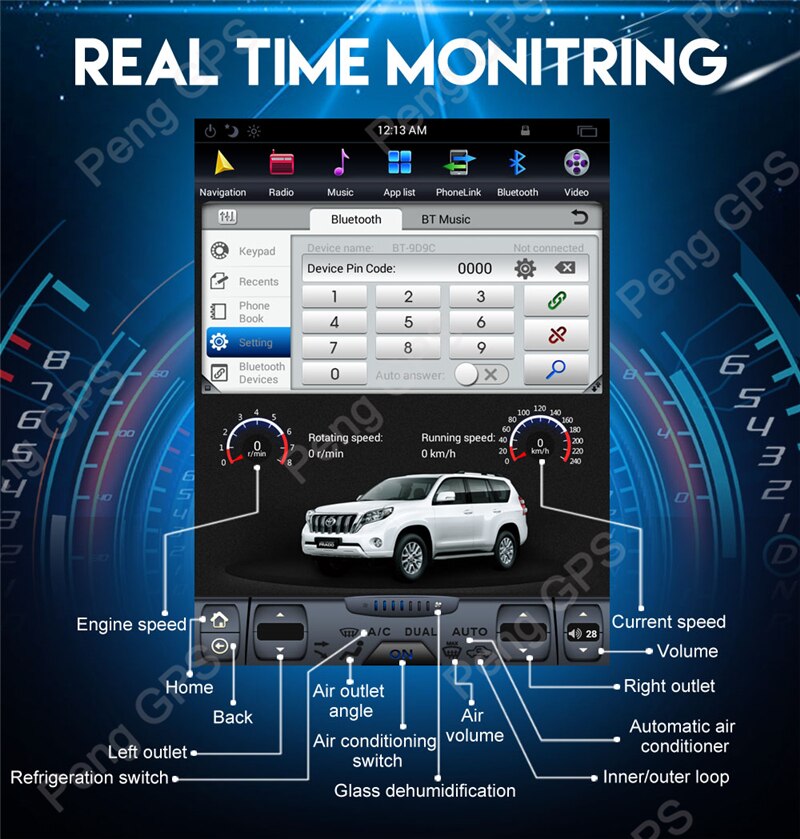 Android 7.1 Navigation DVD Player for Toyota Land Cruiser Prado