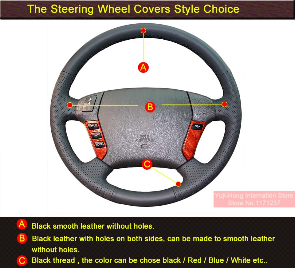 Car Steering Wheel Covers Case for Toyota Prado