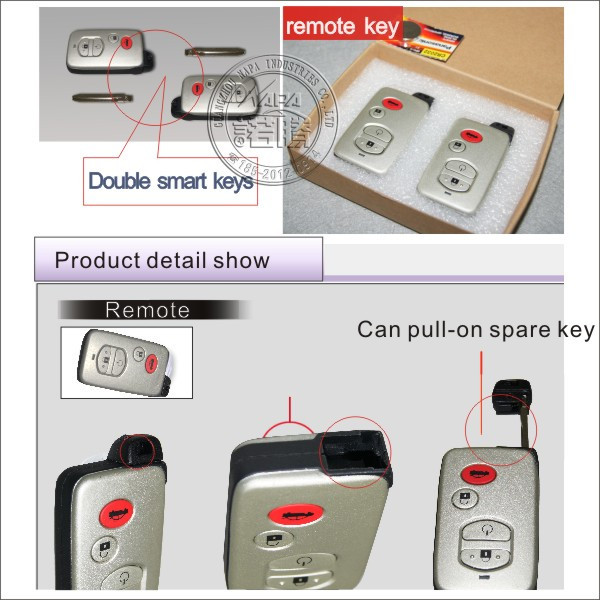 Car auto keyless entry push start with smart handle unlock remote start alarm system for toyota RAV4