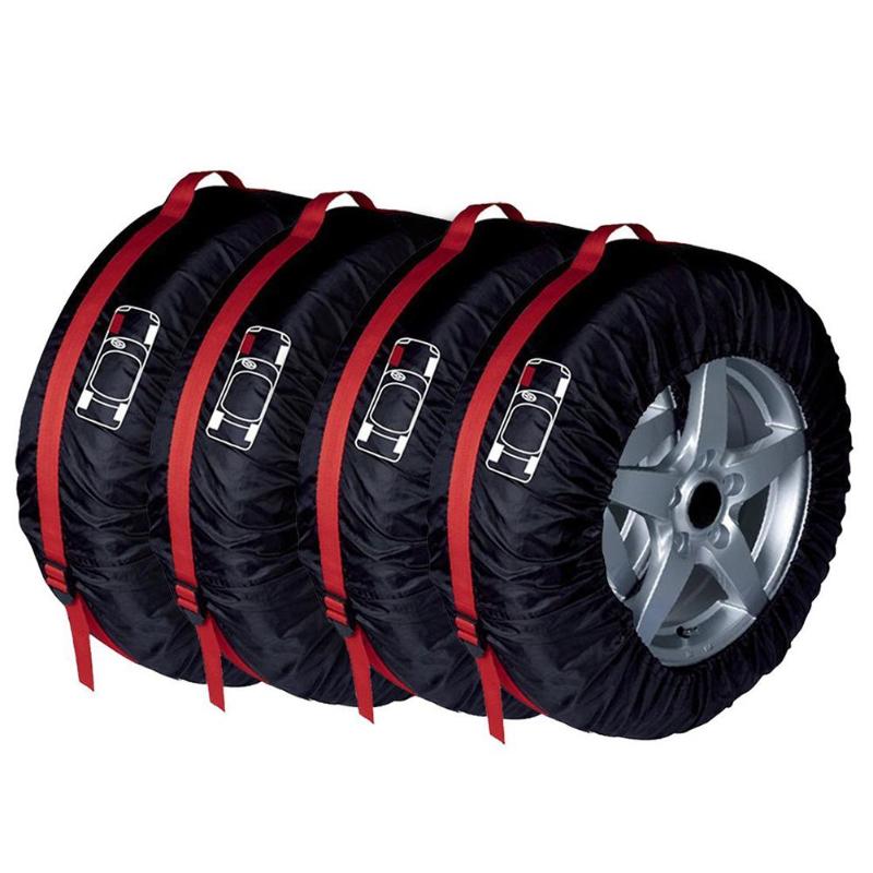 4Pcs Spare Tire Cover Case Polyester Winter and Summer Car Tire Storage Bags Auto Tyre Accessories Vehicle Wheel Protector Hot