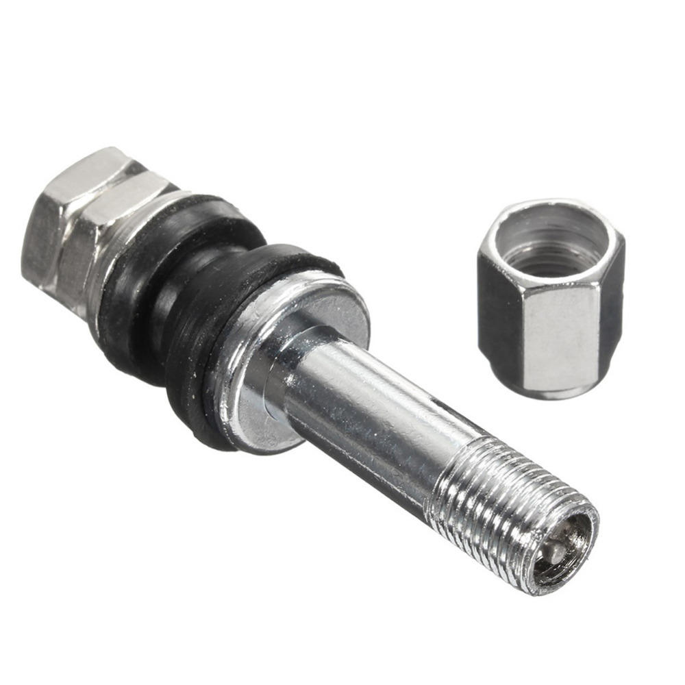 4pcs TR48E Bolt-in Auto Car Tubeless Wheel Tire Valve Stems Dust Caps Black