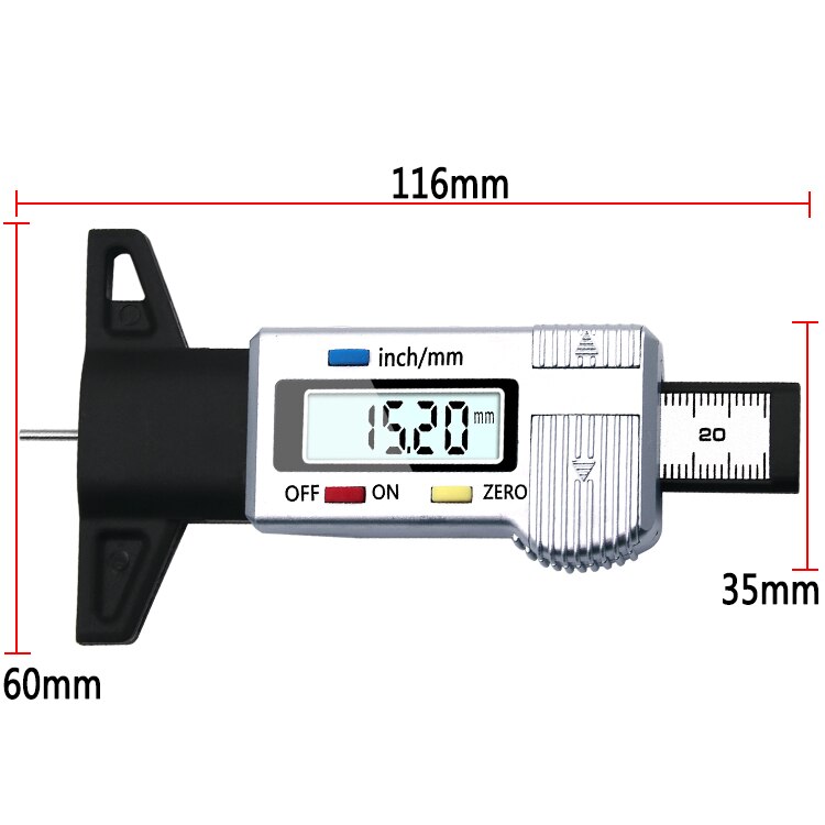 Digital Car Tyre Tire Tread Depth Gauge Meter Measurer Tool Caliper Thickness Gauges Tread Brake Pad Shoe Tire Monitoring System