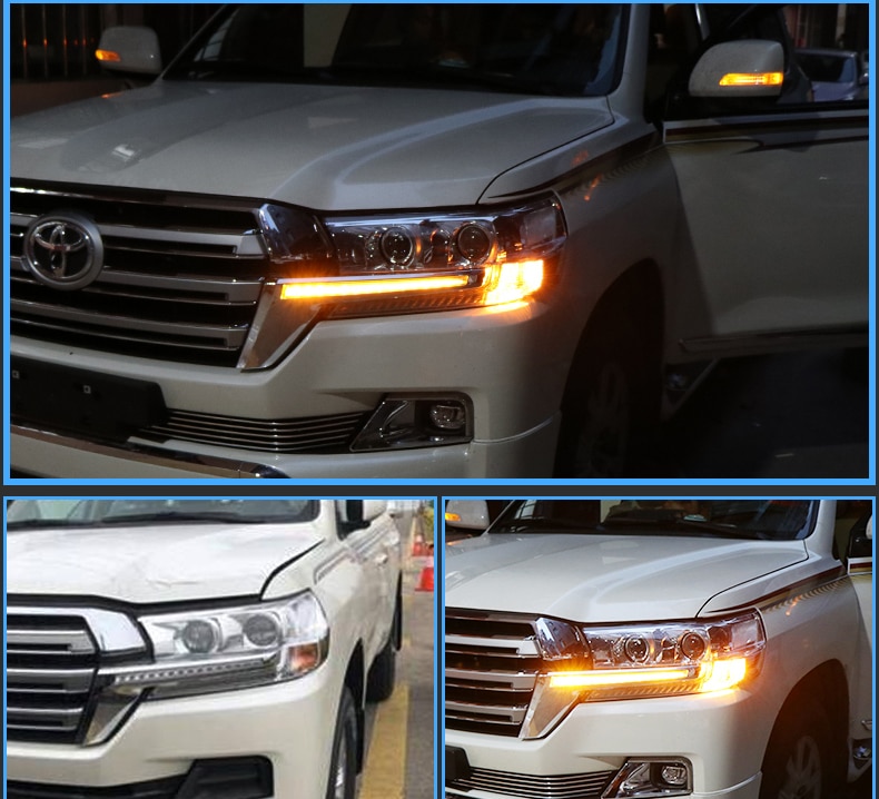 LED light System Chrome Front Grille Lamp Trunning light For Toyota Land Cruiser 200 FJ200 LC200 Accessories 2016 2017 2018