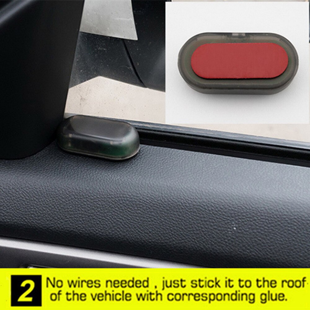 Solar USB Power Car Alarm Light Anti-Theft Warning Flash Blinking Fake Car Led Light Flash Blinking Lamp Red Blue New Update