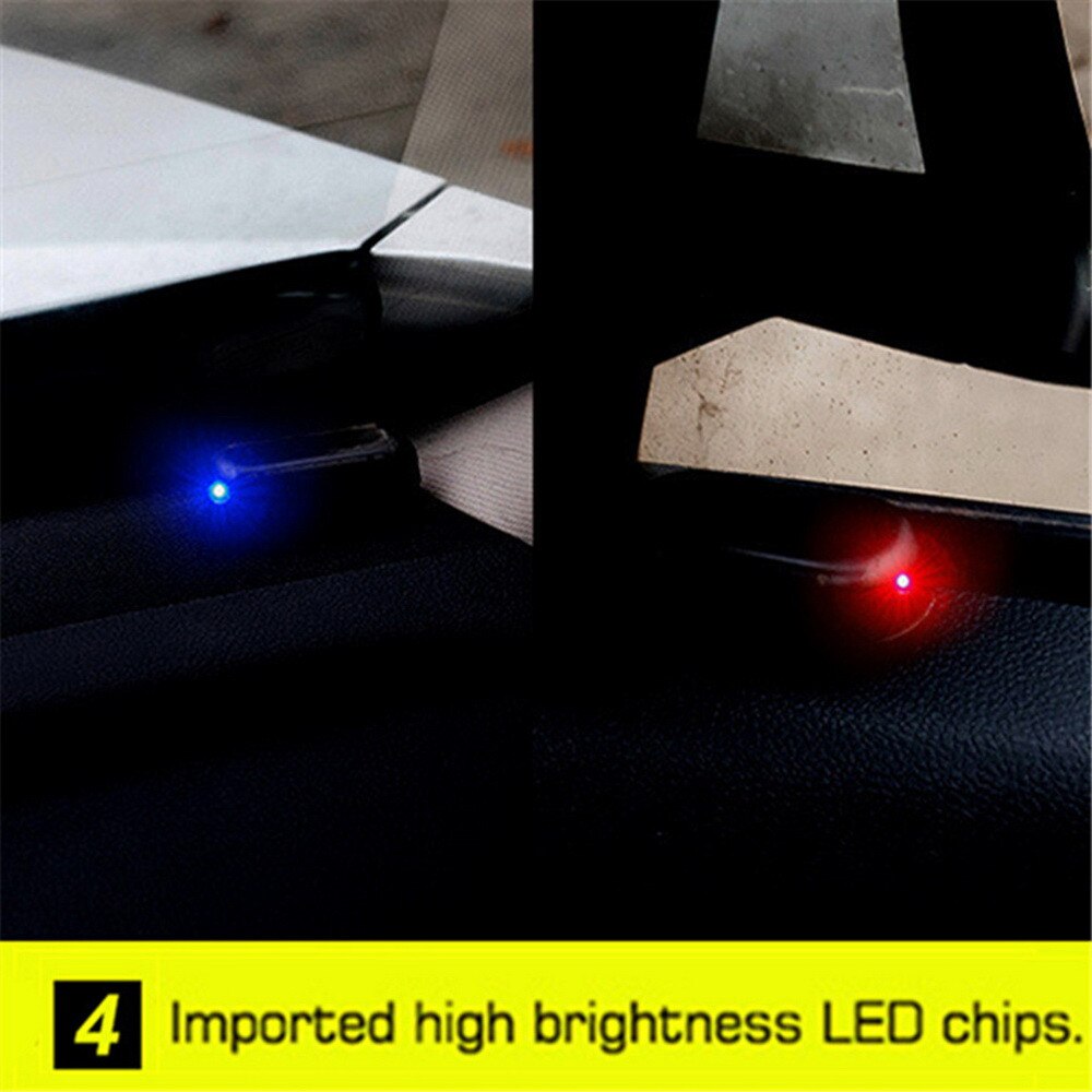 Solar USB Power Car Alarm Light Anti-Theft Warning Flash Blinking Fake Car Led Light Flash Blinking Lamp Red Blue New Update