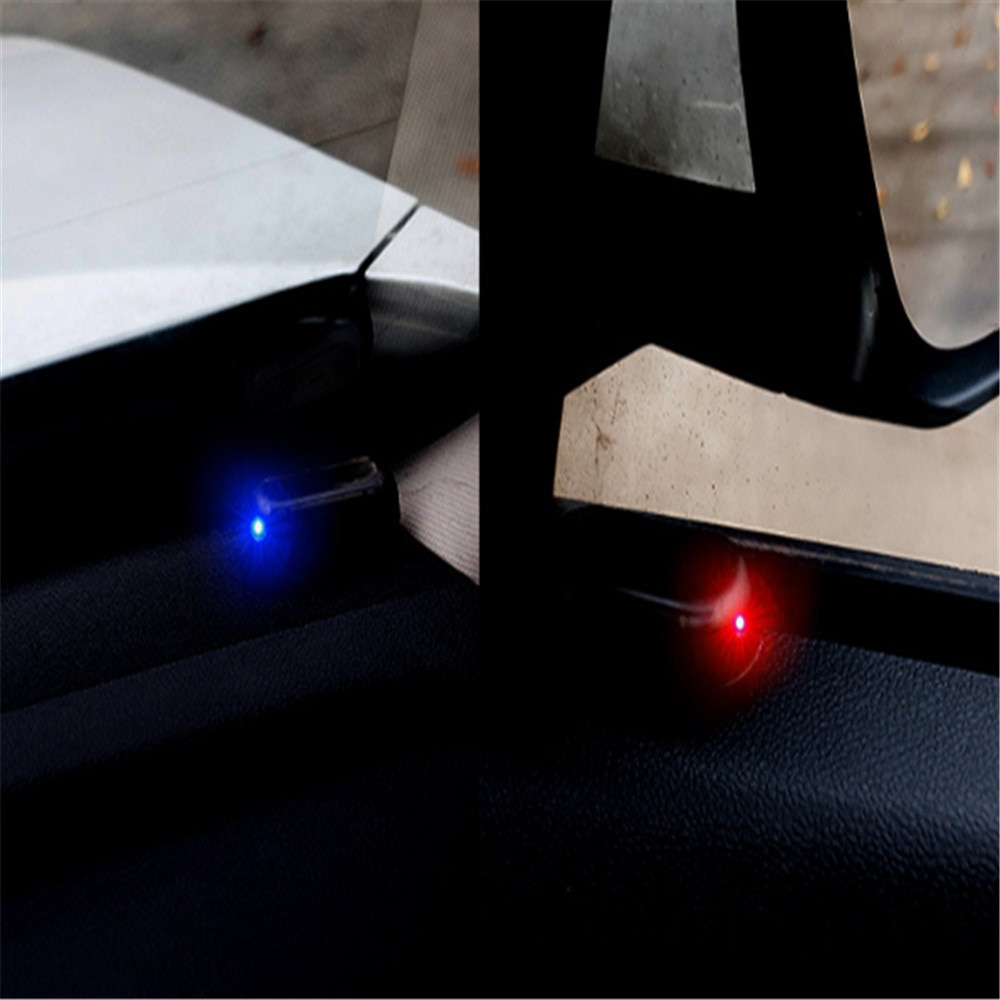 Solar USB Power Car Alarm Light Anti-Theft Warning Flash Blinking Fake Car Led Light Flash Blinking Lamp Red Blue New Update
