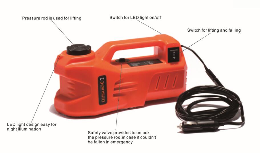 KUNFINE 12V 3Ton Car Electric Tire Lifting Car Jacks Hydraulic Air Infatable Car Floor Jack