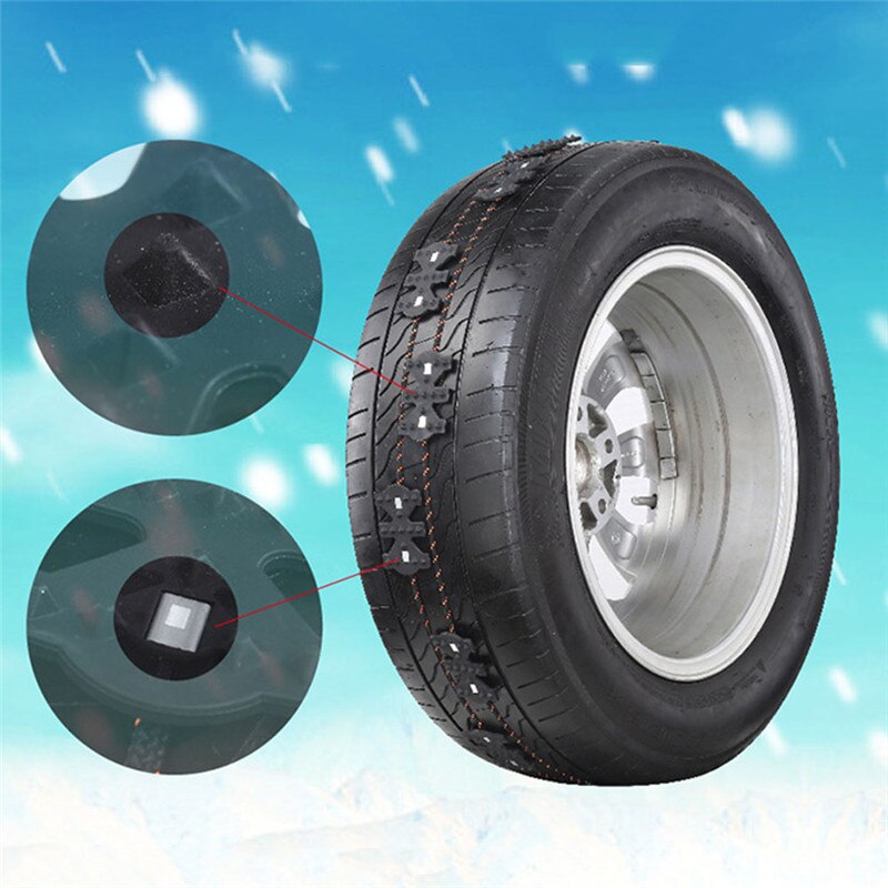2PCS Winter Non-slip Universal Black Wearproof Wheel Tire Anti-skid Emergency Chain for Car Truck SUV MPV Auto Car Accessories