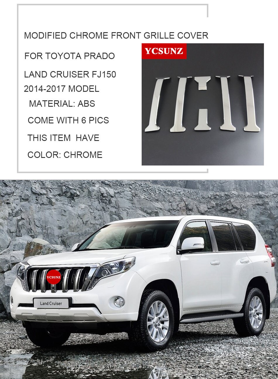 Chrome Racing Grille Cover Toyota Land Cruiser Prado 150 Chrome Racing Grille Cover Toyota Land Cruiser Prado 150