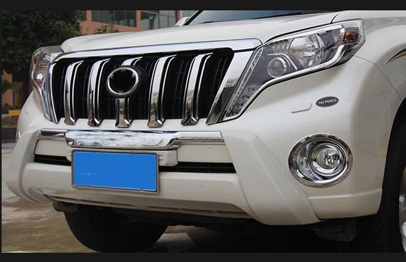 For Toyota Land Cruiser 150 Prado LC150 FJ150 2014 2015 2016 2017 Front Grille Trims Bumper Protector Chrome Car Styling For Toyota Land Cruiser 150 Prado LC150 FJ150 2014 2015 2016 2017 Front Grille Trims Bumper Protector Chrome Car Styling