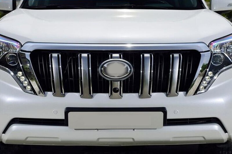 For Toyota Land Cruiser 150 Prado LC150 FJ150 2014 2015 2016 2017 Front Grille Trims Bumper Protector Chrome Car Styling For Toyota Land Cruiser 150 Prado LC150 FJ150 2014 2015 2016 2017 Front Grille Trims Bumper Protector Chrome Car Styling