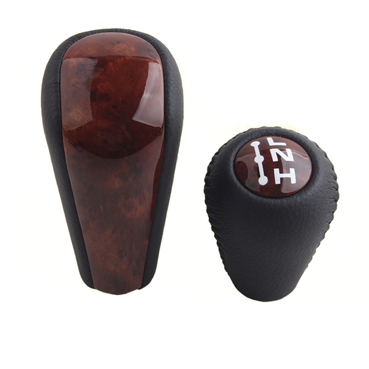 For Toyota Prado 120 2003 2004 2005 2006 2007 2008 2009 Replacement of Genuine Leather Peachwood and Black Gear Head Accessories