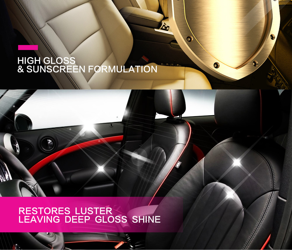 295ml Car Leather Protects Protectant Shines Plastic Rubber Vinyl Care Restores Interior Seats Cleaner 10.41 OZ