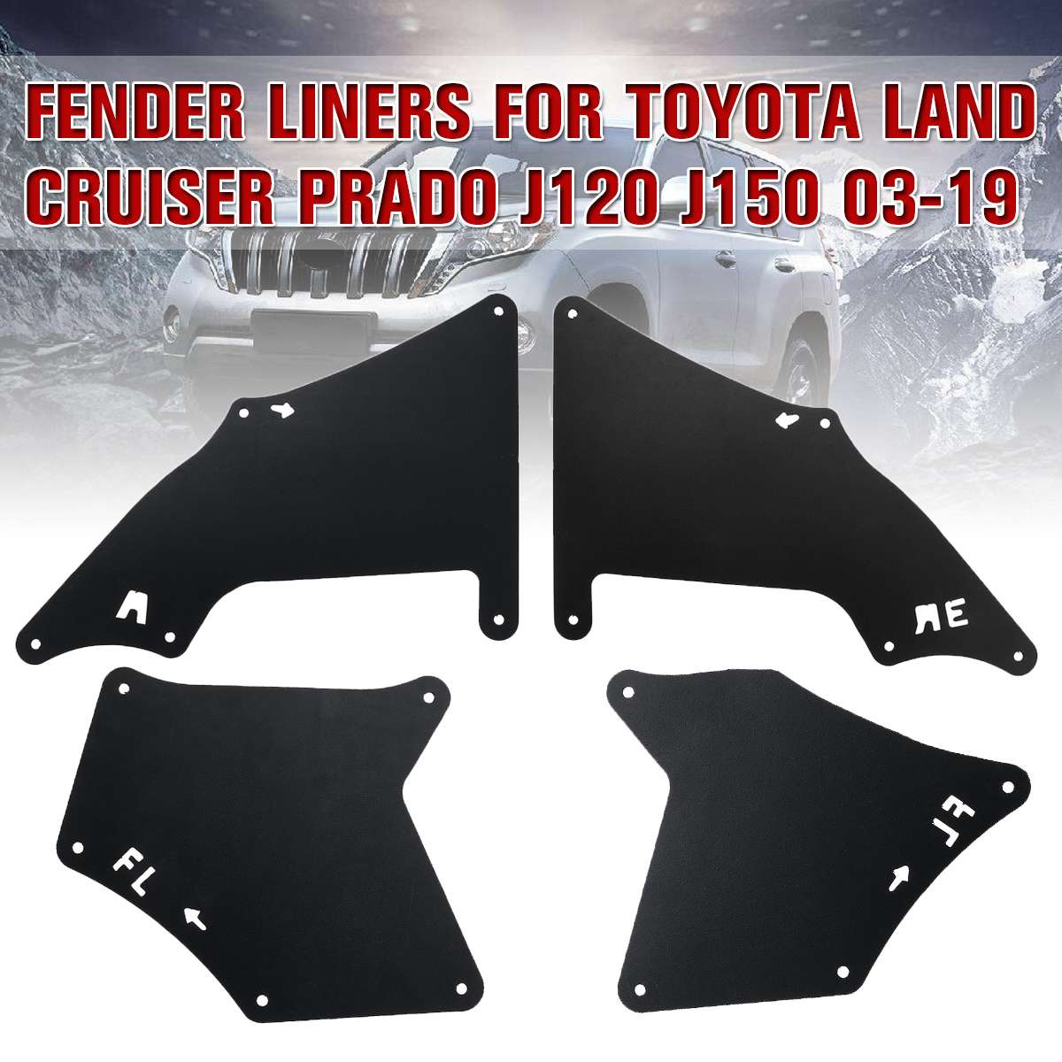 4pcs Front Rear Car Mud Flaps For Toyota Land Cruiser Prado 2003-09 Splash Guards Mud Flap Mudguards Fender