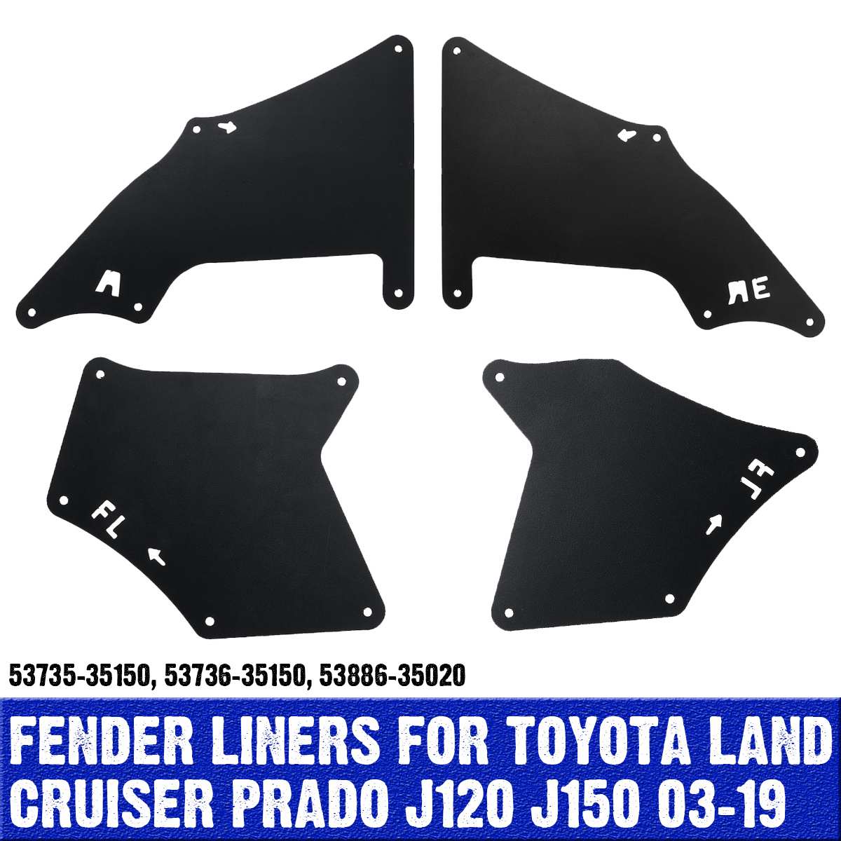 4pcs Front Rear Car Mud Flaps For Toyota Land Cruiser Prado 2003-09 Splash Guards Mud Flap Mudguards Fender