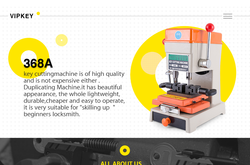 368A Key Duplicating Machine 180w Key Cutting Machine drill machine to make car door keys locksmith tools