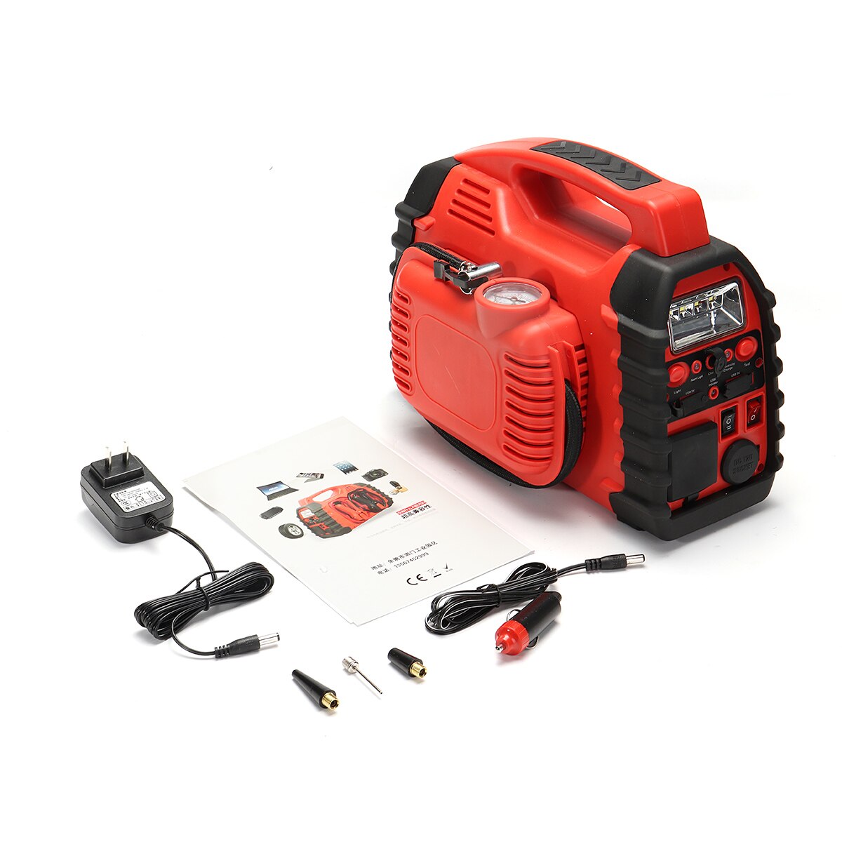 12V Multifunation Air Compressor Car Charger Battery Jump Starter ToyoHub
